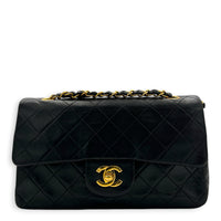 Classic Double Flap Shoulder Bag Small Black in Lambskin, Gold hardware