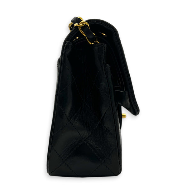 Classic Double Flap Shoulder Bag Small Black in Lambskin, Gold hardware
