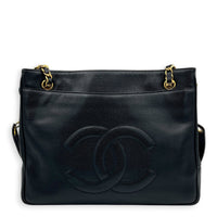 Vintage CC Black Tote Bag in Caviar Leather, Gold hardware