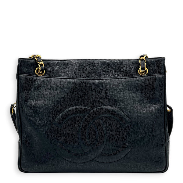 Vintage CC Black Tote Bag in Caviar Leather, Gold hardware