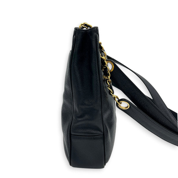 Vintage CC Black Tote Bag in Caviar Leather, Gold hardware
