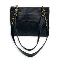 Vintage CC Black Tote Bag in Caviar Leather, Gold hardware