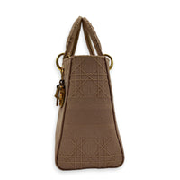 Lady Dior Top Handle Bag Pink in Fabric, Gold hardware