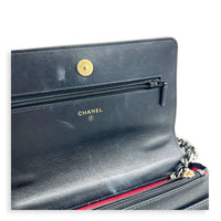 C19 Wallet On Chain Black in Lambskin, Mixed hardware