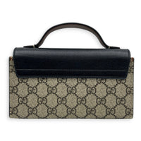 Padlock Top Handle Bag Beige in Coated Canvas, Gold hardware
