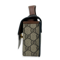 Padlock Top Handle Bag Beige in Coated Canvas, Gold hardware