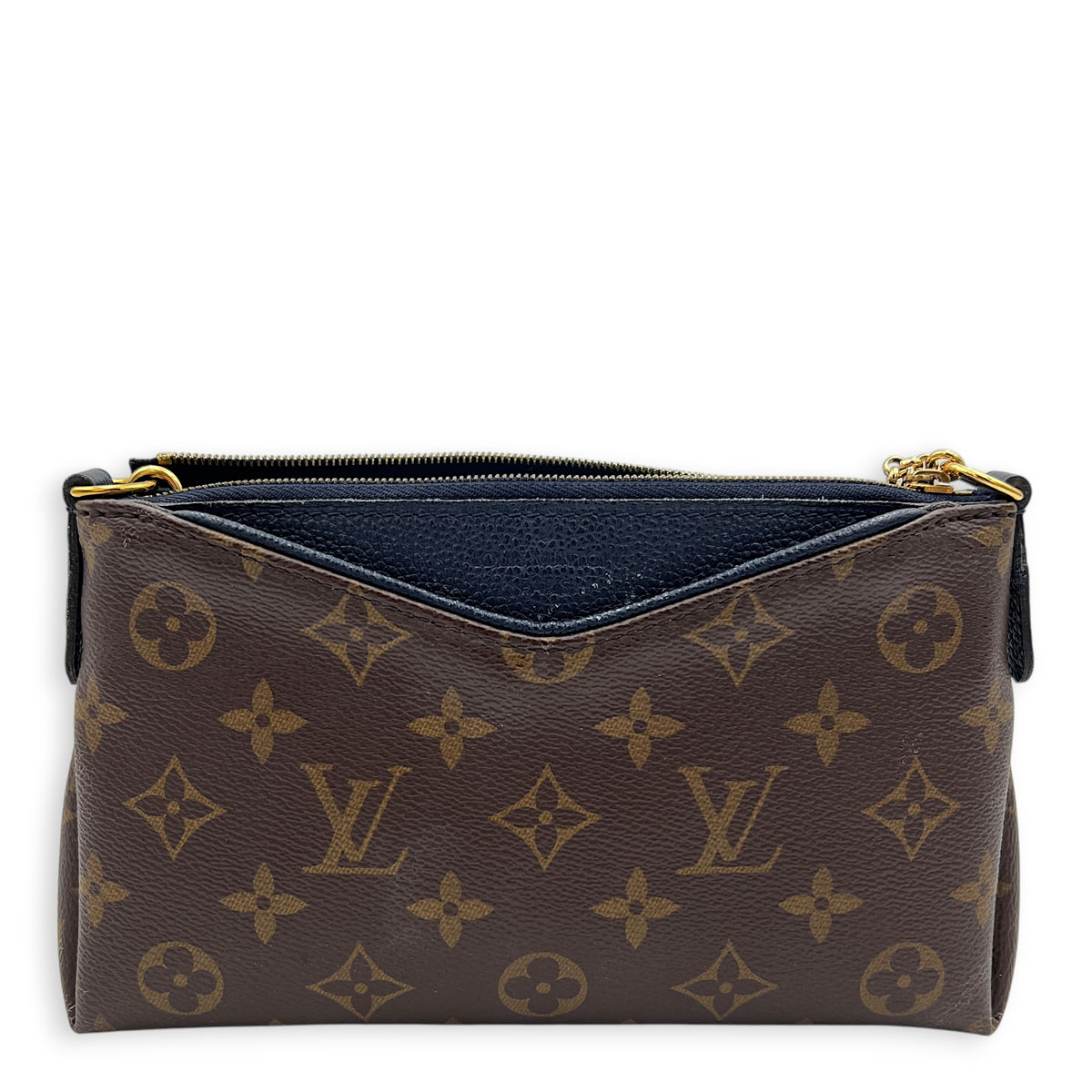 Pallas Pouch Crossbody Bag Brown in Monogram Coated Canvas, Gold hardware