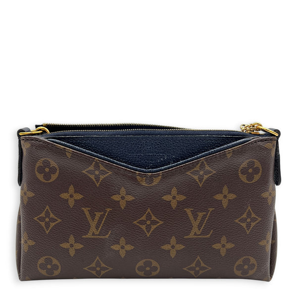 Pallas Pouch Crossbody Bag Brown in Monogram Coated Canvas, Gold hardware