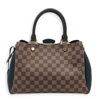 Brittany Damier Ebene Top Handle Bag in Coated Canvas, Gold hardware