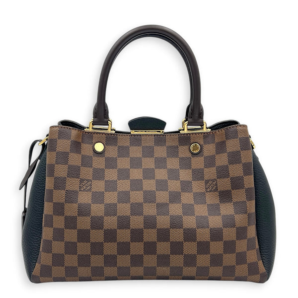 Brittany Damier Ebene Top Handle Bag in Coated Canvas, Gold hardware