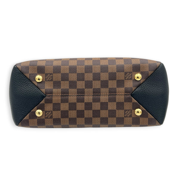 Brittany Damier Ebene Top Handle Bag in Coated Canvas, Gold hardware