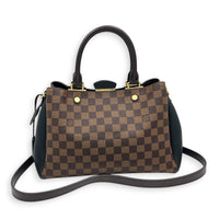 Brittany Damier Ebene Top Handle Bag in Coated Canvas, Gold hardware