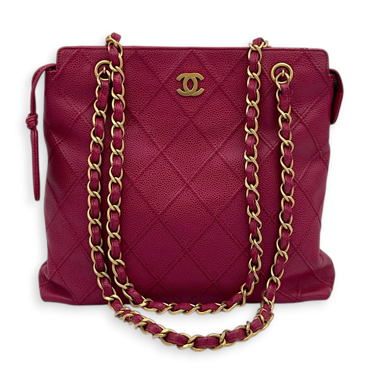 CC Vintage Shoulder Bag Pink in Caviar Leather, Gold hardware