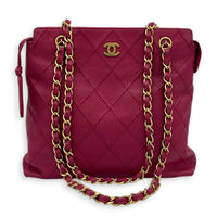 CC Vintage Shoulder Bag Pink in Caviar Leather, Gold hardware