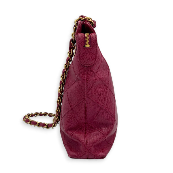 CC Vintage Shoulder Bag Pink in Caviar Leather, Gold hardware