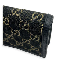 Dionysus Crossbody Bag Super Mini Black in Denim, Silver hardware