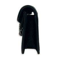 Dionysus Crossbody Bag Super Mini Black in Denim, Silver hardware