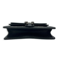 Dionysus Crossbody Bag Super Mini Black in Denim, Silver hardware