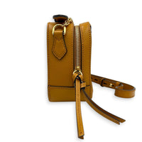x Kai Limited Edition Ophidia Brown Crossbody Bag in Coated Canvas, Gold hardware