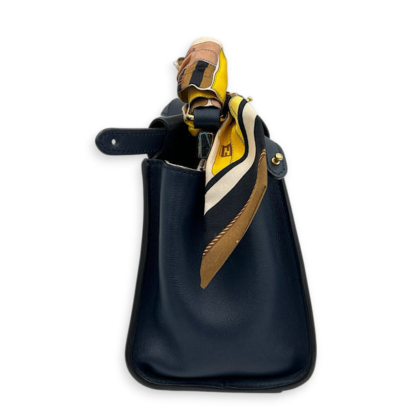 Peekaboo Top Handle Bag Mini Blue in Calfskin, Gold hardware