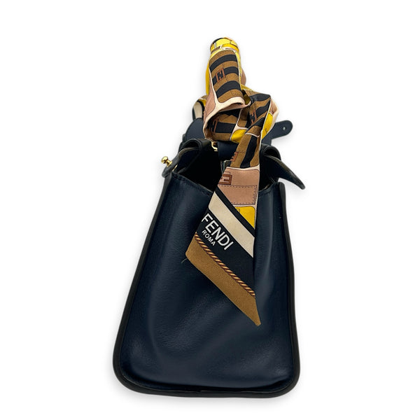 Peekaboo Top Handle Bag Mini Blue in Calfskin, Gold hardware