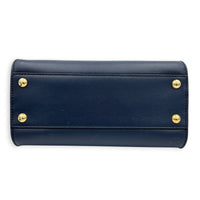 Peekaboo Top Handle Bag Mini Blue in Calfskin, Gold hardware