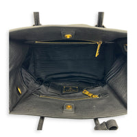 Logo Tote Bag Black in Cowhide Leather, Gold hardware