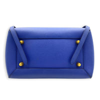 Belt Top Handle Bag Mini Blue in Calfskin, Gold hardware
