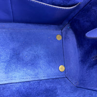 Belt Top Handle Bag Mini Blue in Calfskin, Gold hardware