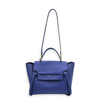 Belt Top Handle Bag Mini Blue in Calfskin, Gold hardware