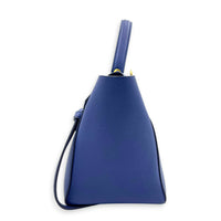 Belt Top Handle Bag Mini Blue in Calfskin, Gold hardware