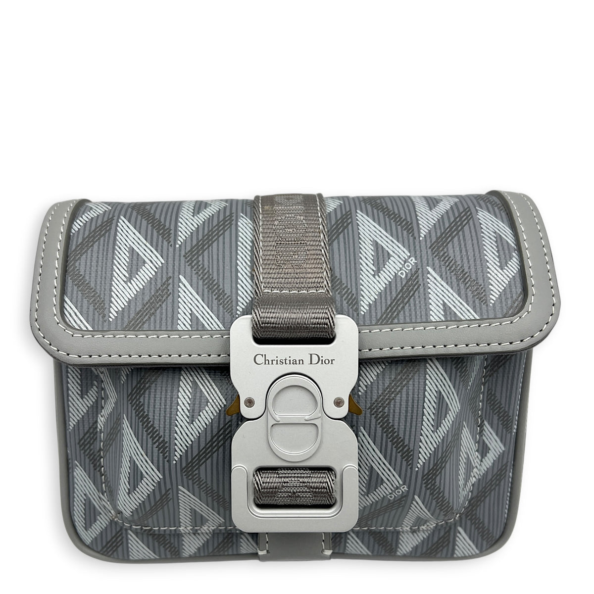 Hit The Road Crossbody Bag Grey in Coated Canvas, Palladium hardware