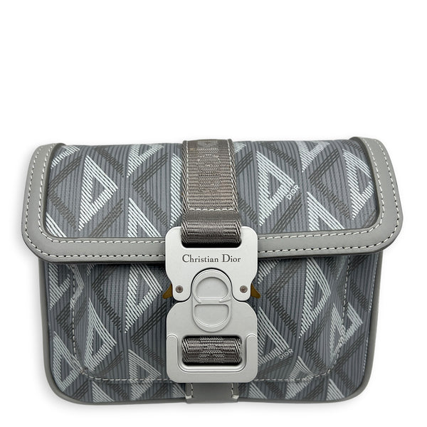 Hit The Road Crossbody Bag Grey in Coated Canvas, Palladium hardware