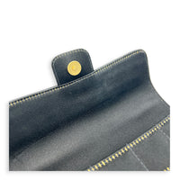 Chocolate Bar Camellia Black Shoulder Bag in Satin, Gold hardware