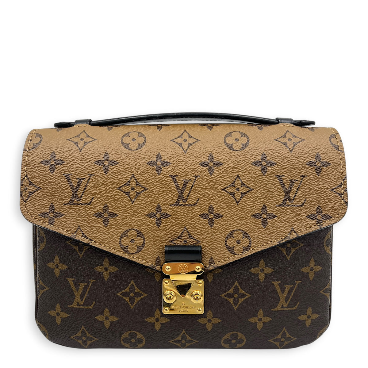 Metis Brown Crossbody Bag in Monogram Coated Canvas, Gold hardware