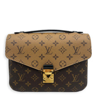 Metis Brown Crossbody Bag in Monogram Coated Canvas, Gold hardware
