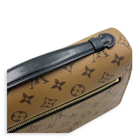 Metis Brown Crossbody Bag in Monogram Coated Canvas, Gold hardware