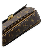 Metis Brown Crossbody Bag in Monogram Coated Canvas, Gold hardware