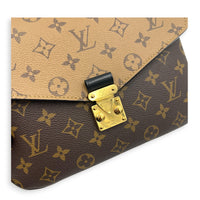 Metis Brown Crossbody Bag in Monogram Coated Canvas, Gold hardware