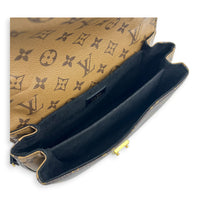 Metis Brown Crossbody Bag in Monogram Coated Canvas, Gold hardware