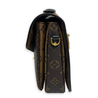 Metis Brown Crossbody Bag in Monogram Coated Canvas, Gold hardware