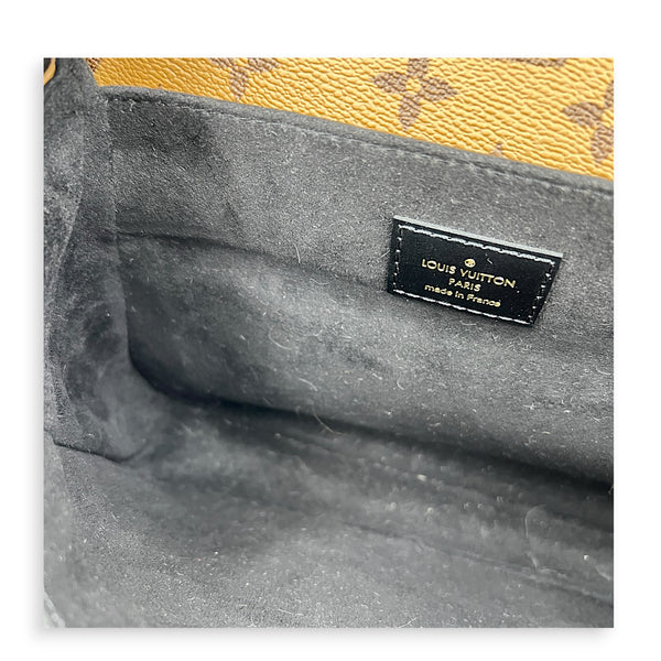 Metis Brown Crossbody Bag in Monogram Coated Canvas, Gold hardware