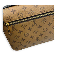 Metis Brown Crossbody Bag in Monogram Coated Canvas, Gold hardware