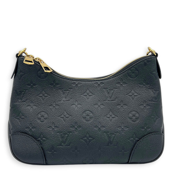 Boulogne PM Black Shoulder Bag in Monogram Empreinte Leather, Gold hardware