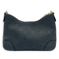Boulogne PM Black Shoulder Bag in Monogram Empreinte Leather, Gold hardware