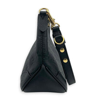 Boulogne PM Black Shoulder Bag in Monogram Empreinte Leather, Gold hardware