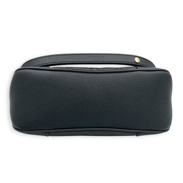 Boulogne PM Black Shoulder Bag in Monogram Empreinte Leather, Gold hardware