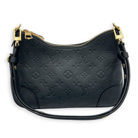 Boulogne PM Black Shoulder Bag in Monogram Empreinte Leather, Gold hardware