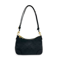 Boulogne PM Black Shoulder Bag in Monogram Empreinte Leather, Gold hardware