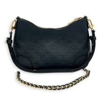 Boulogne PM Black Shoulder Bag in Monogram Empreinte Leather, Gold hardware